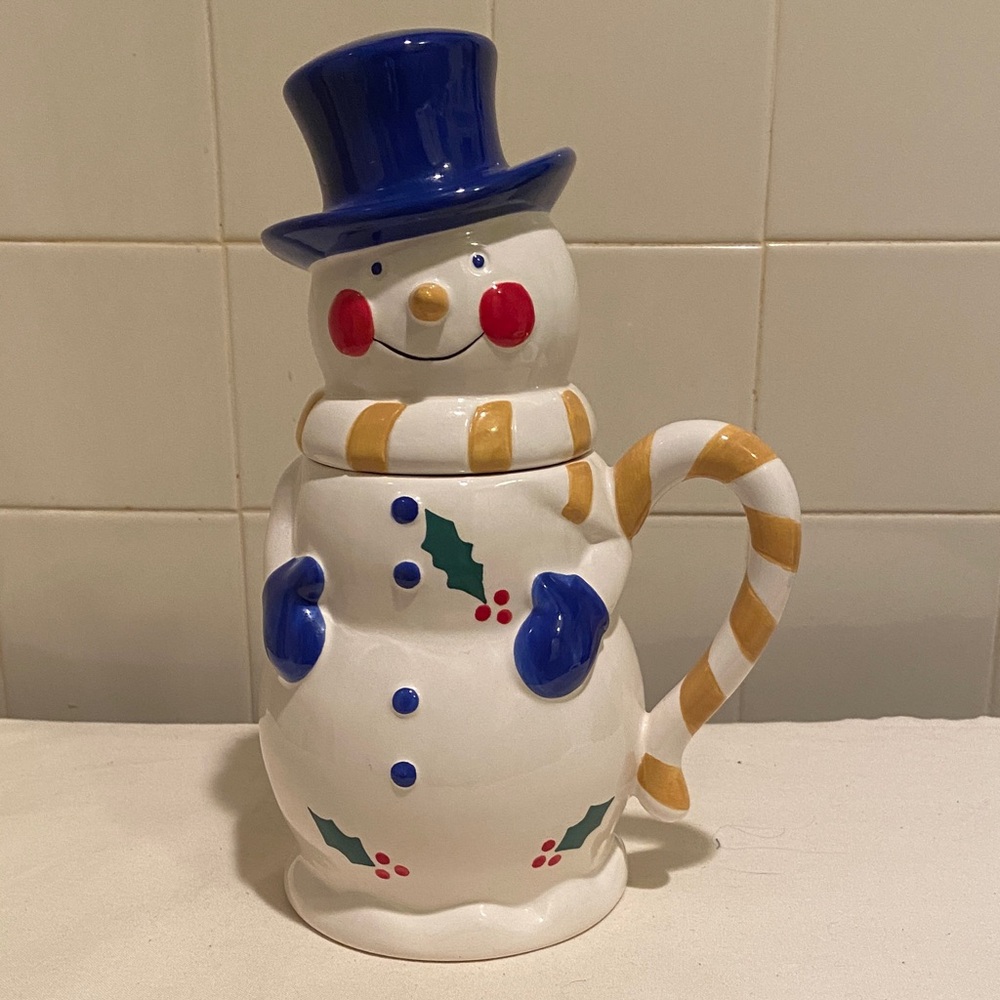 ☃️Temp-Tations Presentable Ovenware By Tara Snowman Ceramic Mug 24oz